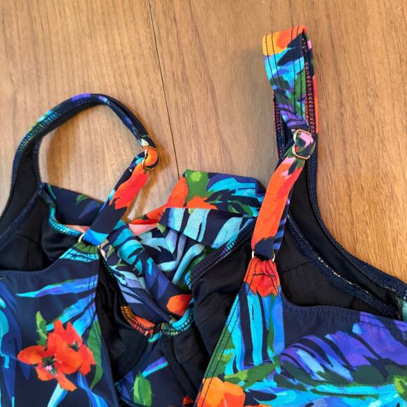 Miraclesuit Size 10 Midnight Samoan Sunset Sanibel One Piece Swimsuit Underwire - Picture 7 of 15